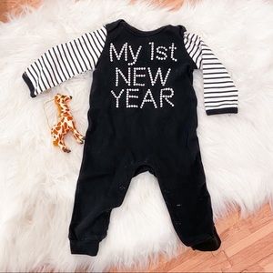 Baby Starters First New Year Jumpsuit Unisex Black